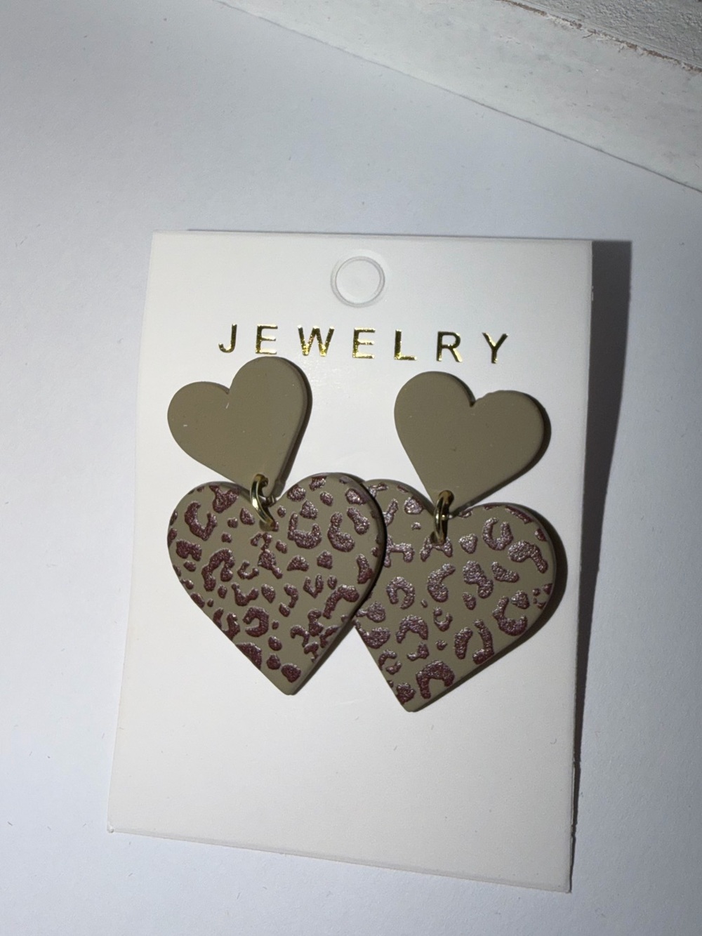 22. Olive Green Leopard Heart Dangle BOHO Earrings